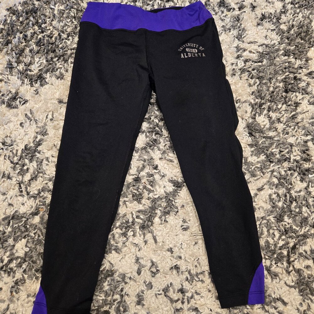 Citrus Active University of Alberta Crop Leggings | Size Medium | Black & Purple